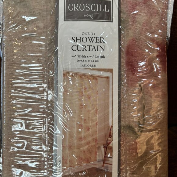 Croscill Home Antique Rose Shower Curtain 70" X 75" Tailored Floral Design - Picture 1 of 6